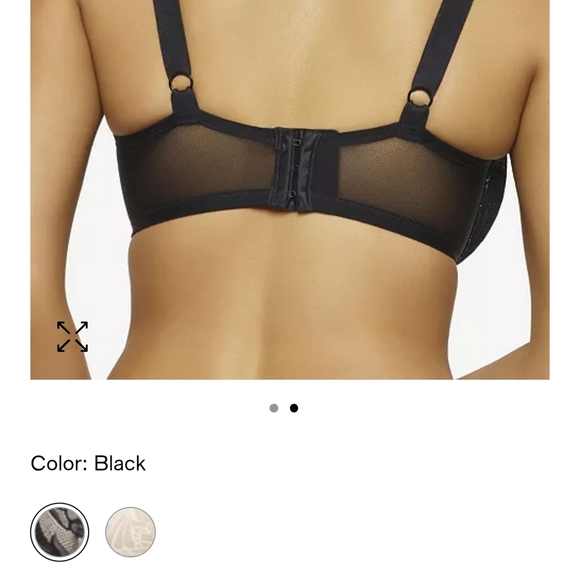 Paramour Black Lace Bra with Underwire and Adjustable Straps - Picture 2 of 7